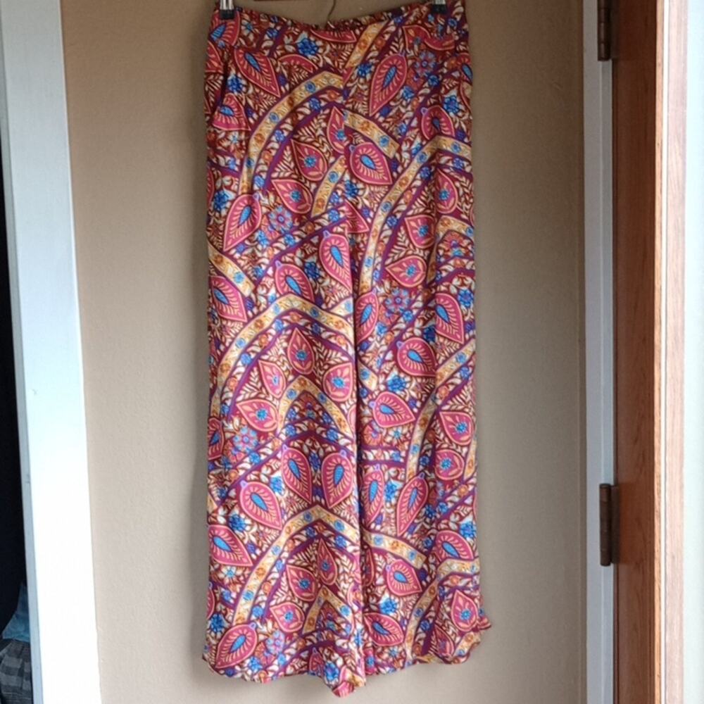 Christian Siriano Rayon Wide Leg Flowy Art to wear Boho Plazzo Pants Size M